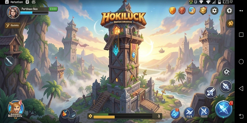 Tangkapan layar HOKILUCK menunjukkan aksi menara yang seru dalam mempertahankan daerah.