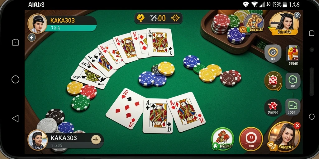 Screenshot KAKA303 menampilkan gameplay Gaple yang seru dan interaktif.