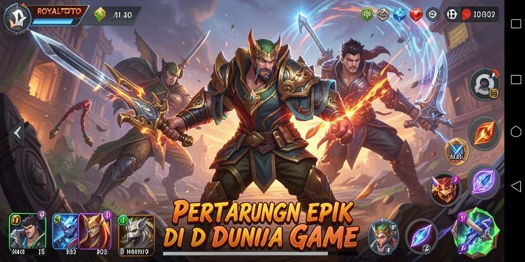 Gameplay pertarungan seru dan menegangkan dalam ROYALTOTO.