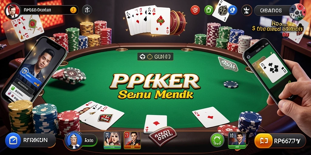 Gameplay seru dalam RP6677 yang menghadirkan sensasi poker.