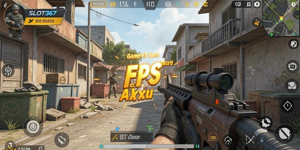 Screenshot SLOT367 menampilkan aksi tembak-menembak intens dan gameplay yang mendebarkan.