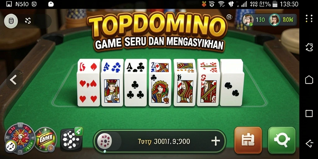 Tampilan screenshot gameplay seru dari TOPDOMINO.