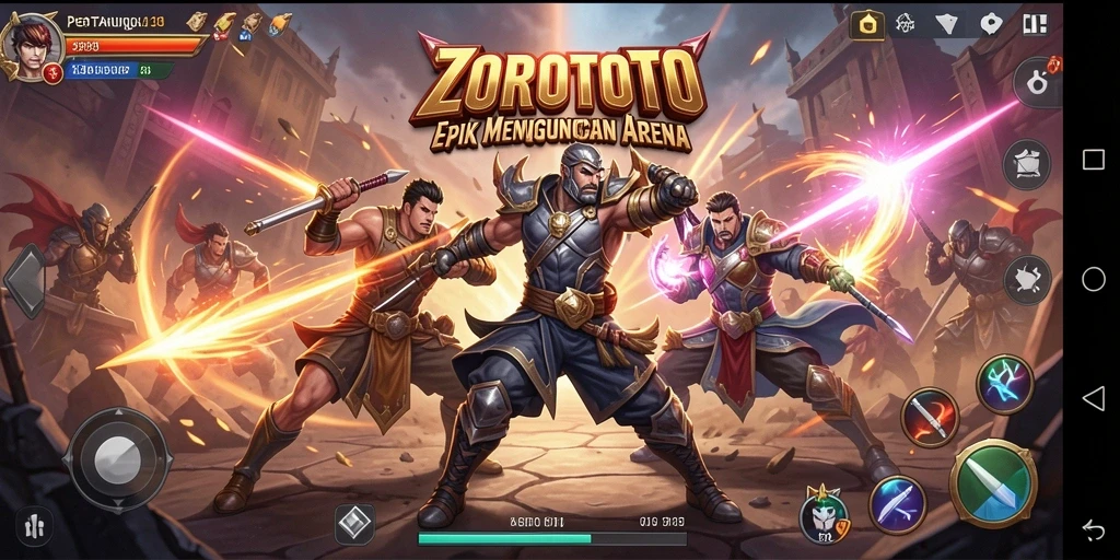 Tampilan gameplay ZOROTOTO yang intens dan penuh aksi.